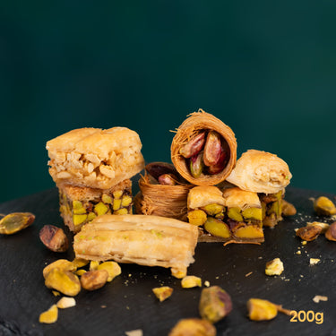 Gemischte Baklava Auswahl mit verschiedenen Sorten, 200 Gramm