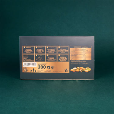 Verpackung gemischte Baklava 200 Gramm, Rückseite
